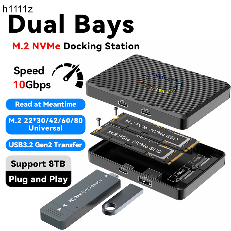 8Tb M2 Nvme Ssd - Estação de encaixe dual bay m.2