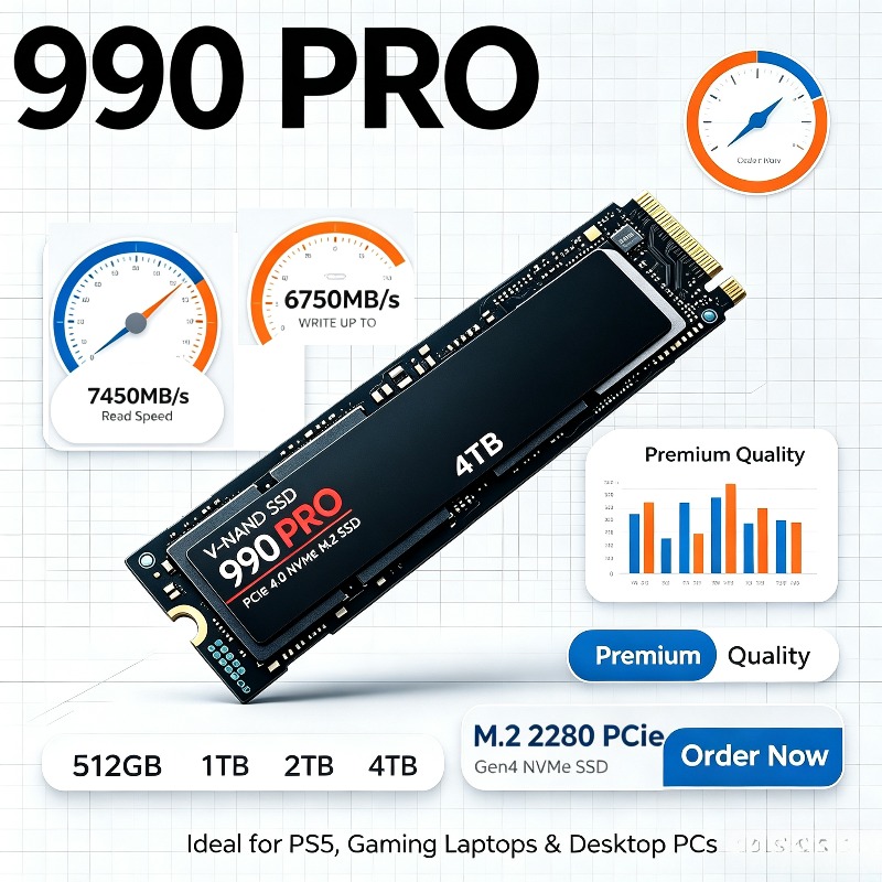 SSD Original 990 PRO – 512GB/1 - Pcie 4.0 4Tb 2280 Ssd 7450Mbps avaliação e preço